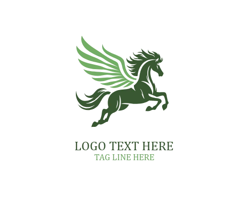 Outline Horse Wings Logo