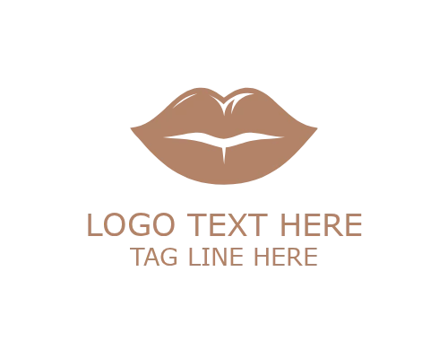 Outline Lips Logo for Clean Beauty and Cosmetic Identity