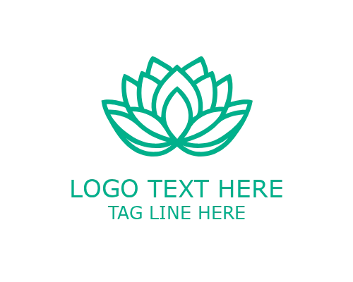 Outline Lotus Floral Logo for Minimal Beauty Branding