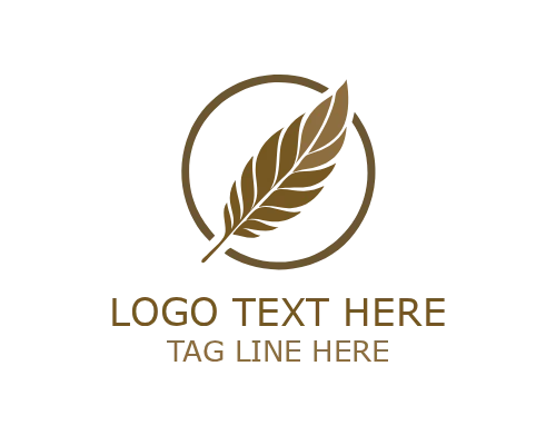 Outline Minimalist Feather Logo for Modern Branding