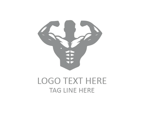 Outline Muscular Man Logo
