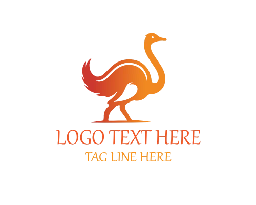 Outline Ostrich Line Logo