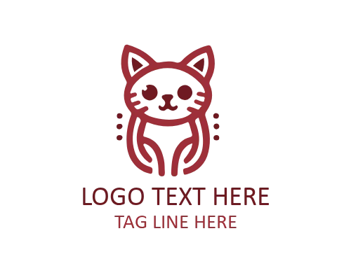 Outline Symbol Linear Cat Logo for Animal Branding