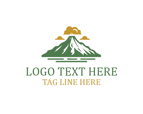Outline Volcano Mountain Logo