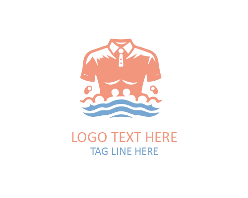 Outline Washing Shirt Logo for Laundry Branding