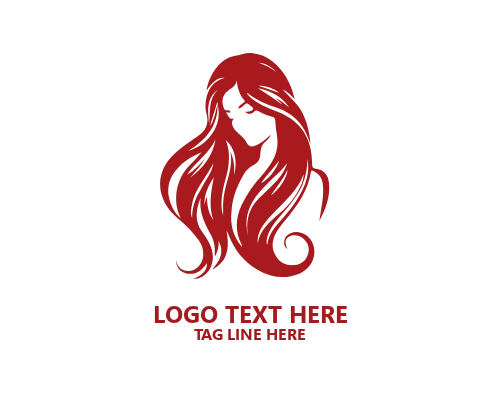 Outline Women Hair Logo