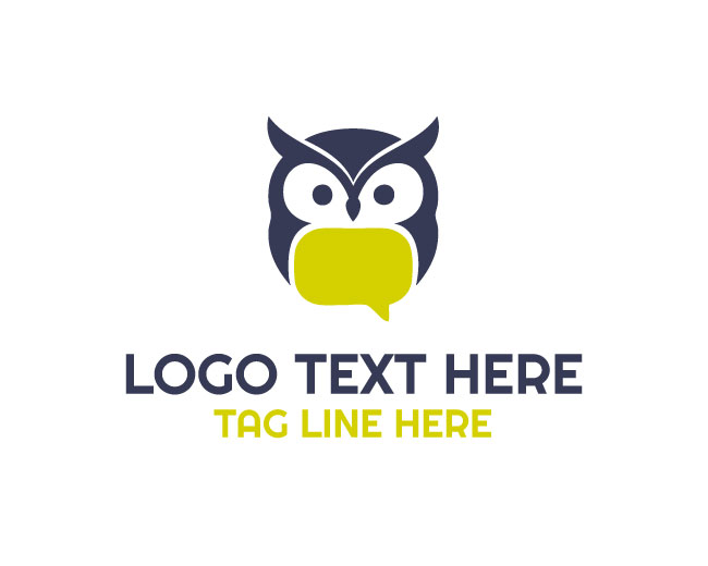 Owl Chat Bubble Logo
