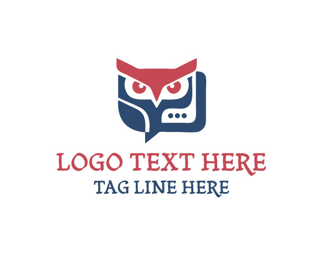 Owl Chat Minimal Logo