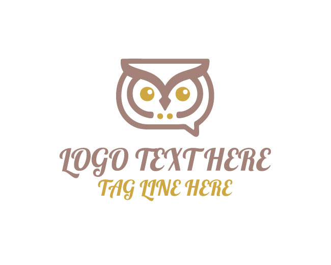 Minimal Owl Chat Logo