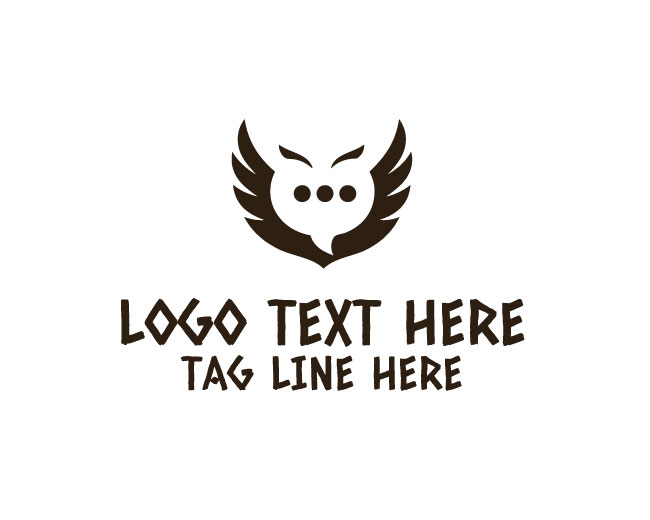 Owl Chat Wing Logo