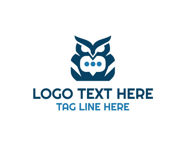 Owl Chat Wings Logo