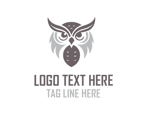 Owl Circle Emblem Logo