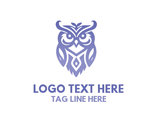Owl Feather Badge Logo