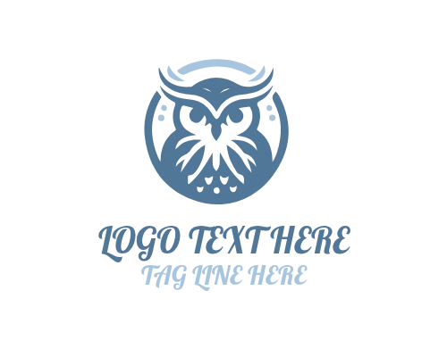 Owl Feather Circle Logo