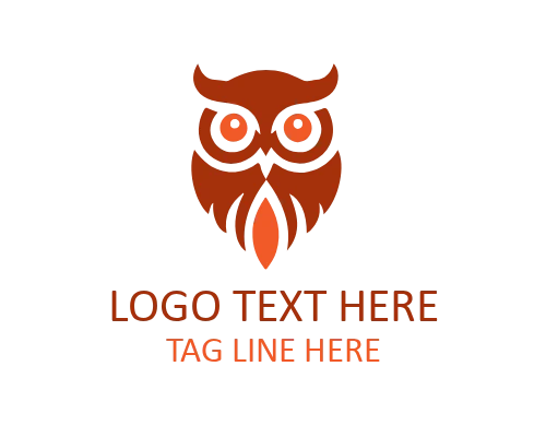 Owl Feather Symbol Logo