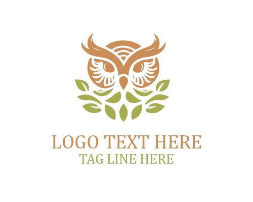 Owl Leaf Nature Logo