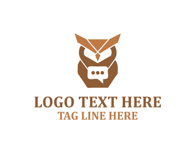 Owl Message Bubble Logo