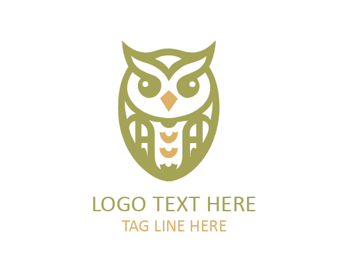 Owl on Tree Logo for Nature and Wildlife Brands