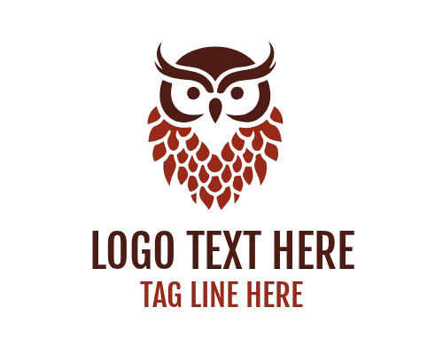Owl Perched on Branch Logo