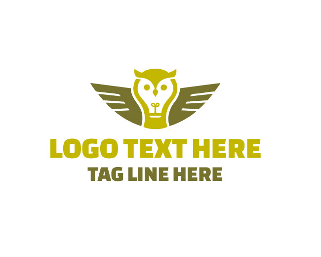 Owl Wisdom Bulb Logo