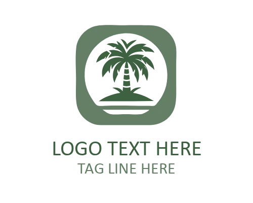 Palm Beach Emblem Logo for Tropical Branding