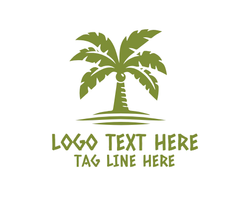 Palm Fruit Tree Logo for Island and Farm Branding