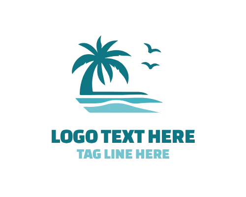 Palm Ocean Wave Logo