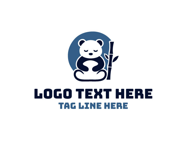 Panda Meditation Logo logo template preview