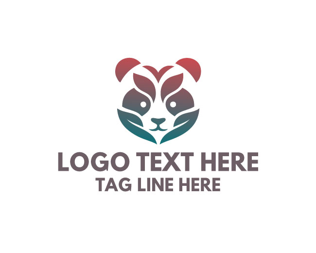 Panda Rest Leaf Logo logo template preview