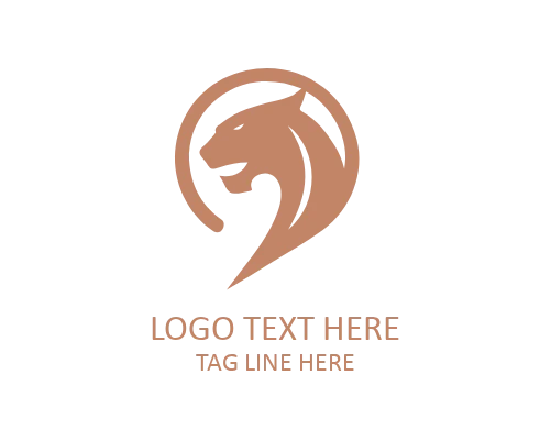 Panther Face Line Art Logo