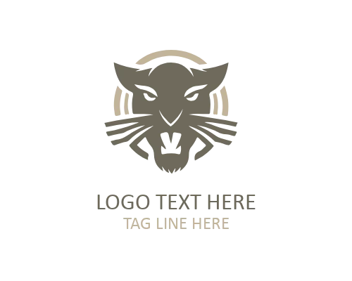 Panther Full Body Outline Logo