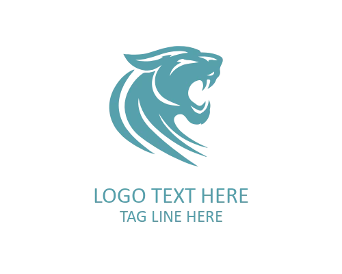 Panther Jumping Outline Logo