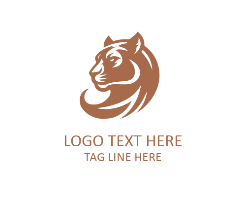 Panther Line Art Head Logo