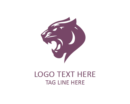 Panther Walking Silhouette Logo