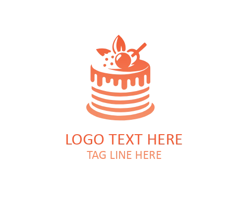 Party Dessert Cake Slice Logo