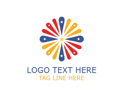 Party Fireworks Logo for Events and Celebration Branding