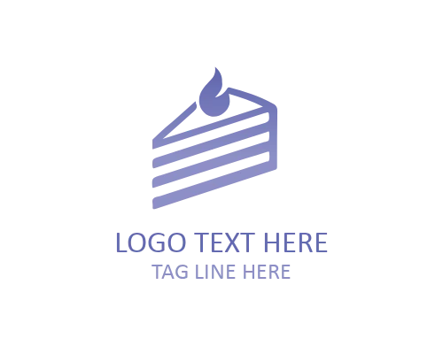 Pastel Cake Slice Logo