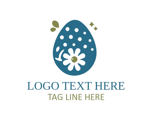 Pastel Easter Egg Logo for Soft Spring Themes