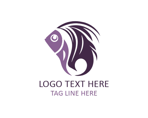  Pattern Mark Tropical Fish Flat Logo