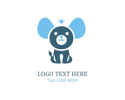 Paw Heart Cute Puppy Logo