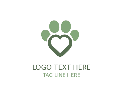Paw Love Adoption Logo for Shelters and Rescue Campaigns