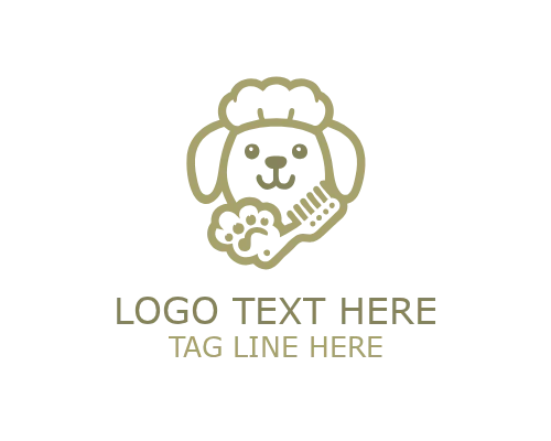 Paw Print Dog Grooming Logo