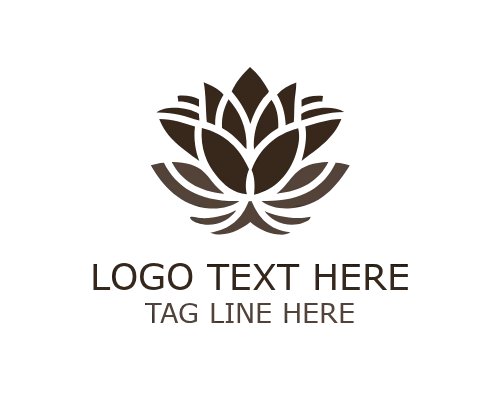 Peace Lotus Floral Logo for Meditation and Wellness Branding