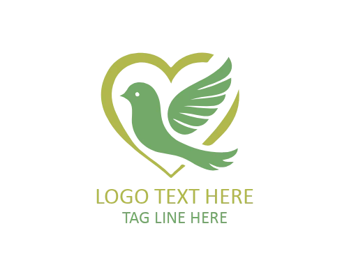  Peace Love Bird Flat Logo for Harmony and Wellness Brands