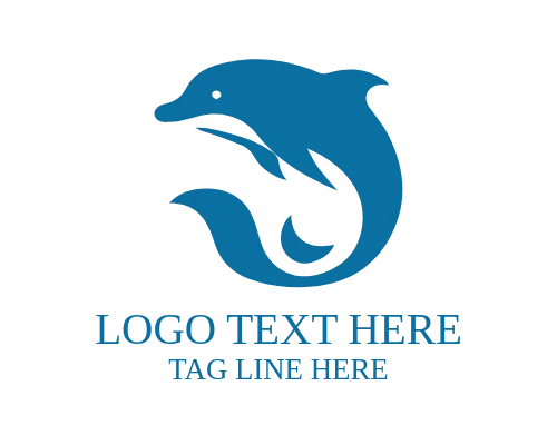 Peace Symbol Dolphin Logo