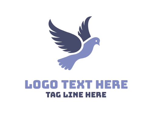 Peaceful Dove Gliding in Sky Logo
