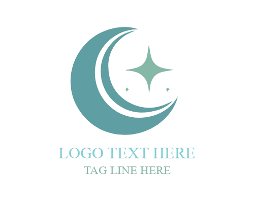 Peaceful Lunar Symbol Logo for Meditation Brands