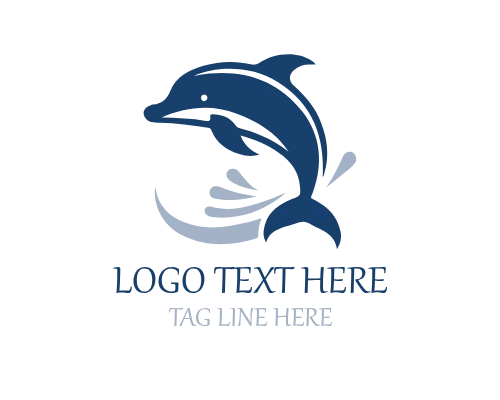 Peaceful Modern Dolphin Logo