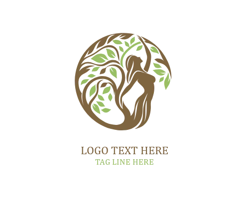 Peaceful Woman Tree Logo