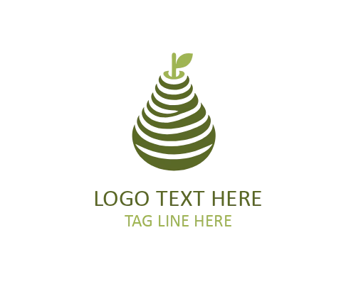 Pear Circle Logo Symbol for Balanced